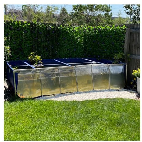 DECAKE Großer Wassertank aus Segeltuch für Aquarium-Teichrahmenpool mit transparentem PVC-Fenster, zum Leben mit Schildkröten, Kois/Goldfischen, leicht zusammenzubauen (120 x 80 x 71 cm)