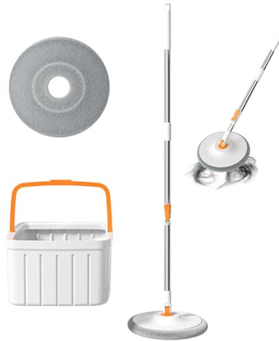 Balai et seau, serpillère et seau | Kit de seau à franges pour nettoyage des sols avec essoreur, 2 compartiments de nettoyage pour appartement pour hôtel, fitness, salle de classe, carrelage en