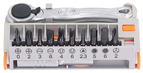 Chiave di cacciavite a cricchetto 12 pc fuchooky con bit di slot incrociata in argento eiezione a cricchetto di cacciavite a cricchetto