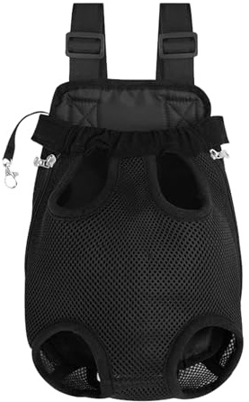 HTTDSLF Haustier Rucksack Hund Katzen Tragetasche, Haustier-Tragerucksack, Verstellbarer Hunde-Tragerrucksack, für Klein Mittler Hunde Katzen Welpen, L, Schwarz
