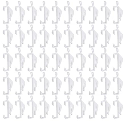 JZK 50 ganci per tende in plastica bianca, anelli per ganci per binari per tende, clip per tende, accessori per binari per doccia, binari per finestre, porte