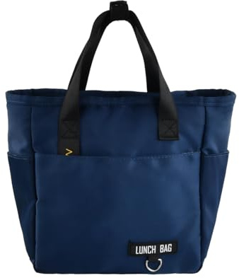 QINGZY Bolsa Térmica Porta Alimentos para Mujer Hombre y Niños, Lunch Bag Isotérmica Reutilizable con Forro Impermeable Antifugas, Bolsa Comida Trabajo con Bolsillos para Oficina, Escuela, Picnic