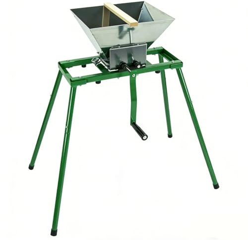 Frantoio per Frutta e Mele, Grande capacità da 7 Litri, spremiagrumi Manuale in Acciaio Inossidabile, pressa per Sidro Fatto in casa, pressa per Frutta per succhi, Vino, Verdure Hopper+Support