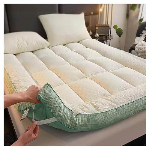 Bärbar 4-tums japansk hopfällbar futonmadrass rullbar sängdyna för vuxna svart grön färgalternativ 80 x 190 cm (31 x 75 tum) – perfekt för resor och små utrymmen