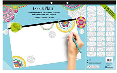 Blueline DoodlePlan A2917004P Schreibtischunterlage, Mandala-Design, 45 x 27 cm