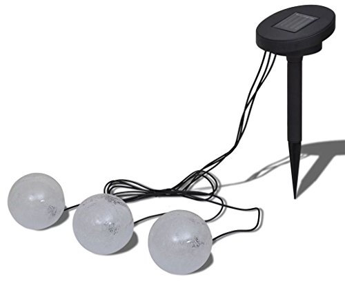 Tidyard 3 LED-solkulor, kullampa, sol, simlampa, dammdekoration, simkulor, solcellslampor, för utomhusbruk, pool, ljus, dekorativ lampa, dammbelysning