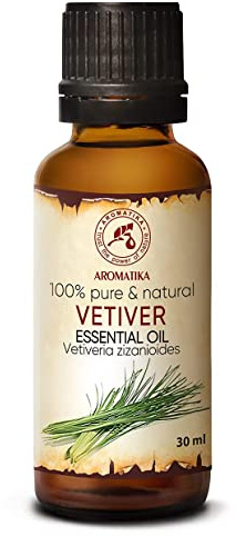 Ätherisches Vetiveröl 30ml - Vetiveria Zizanoides - Reines Vetiveröl - Aromatherapie Öl für Diffusers und Duftlampe - Seifenherstellung - Haut & Haare - Vetiver Öl für Muskelverspannungen - Duftöle