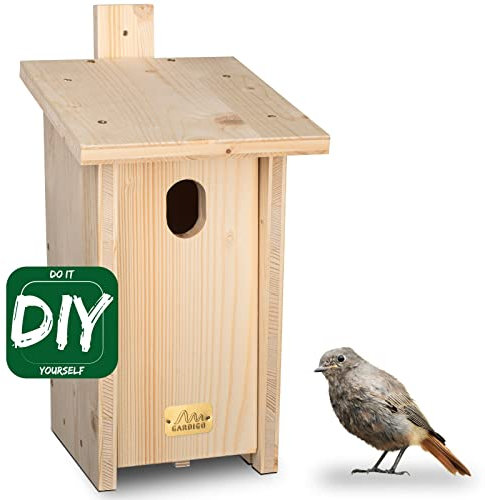 Gardigo Nistkasten Bausatz für Gartenrotschwanz I Vogelhaus zum selber Bauen I Made in Germany I Vogelhäuschen aus Holz zum aufhängen