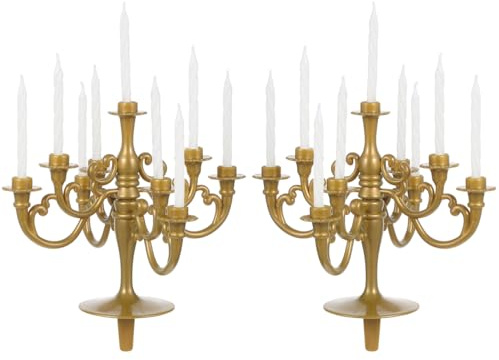 2pcs Candelabra Birthday Candles Candlestick Cake Topper Cake Candle Holders Party Supplies Creative Cake Decoration for Wedding Birthday Festival, 10X10X18cm