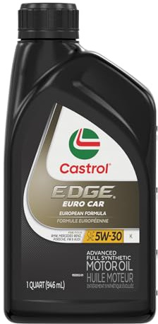 Castrol EDGE Euro 5W-30 K Advanced Full Synthetic Motor Oil, 1 Quart, Pack of 6