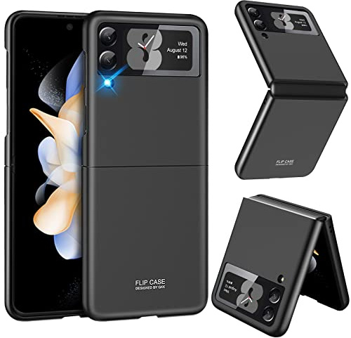 Custodia per Samsung Z Flip 4 Cover Sottile Protettiva Mat Antiscivolo Plastica Dura Galaxy Z Flip 4 PC Shell Antigraffio Protettiva Elegante Case Antiurto Cover per Samsung Galaxy Z Flip 4 6,7 (Nero)