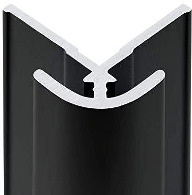 Schulte profilé d'angle extérieur 210 cm noir pour panneau mural de salle de bain DécoDesign, revêtement décoratif douche, recoupable adaptable à la hauteur du panneau