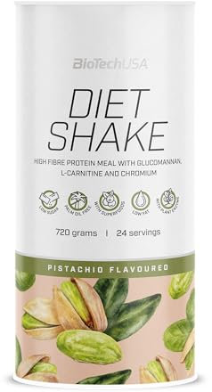 BioTechUSA Diet Shake | Alto contenuto di proteine, basso contenuto di grassi | Con superalimenti, cromo, glucomannano, L-carnitina | Basso contenuto di zucchero, 0,72 kg, pistacchio_