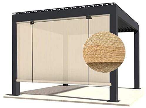 PHLEPS Shade Sail Awning Sail,Sun Shade Sail, Outdoor Roller Shade Blinds Garden Decoration Breathable HDPE Screen For Outdoor Patio, 45 Sizes (Color : Beige, Size : 1.0x1.55m