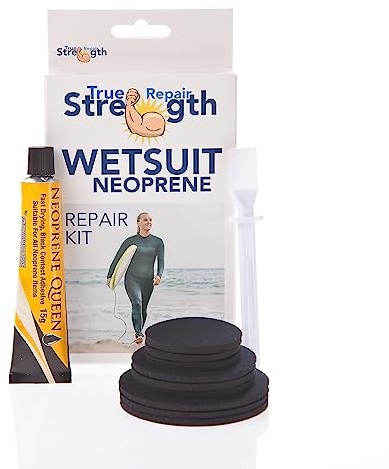 Kit de reparación para traje seco de neopreno, vadeadores de pesca de neopreno, pegamento impermeable y parches de neopreno incluidos, fijación resistente y duradera