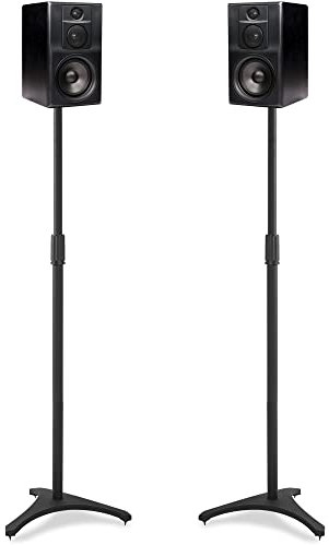 OUUTMEE Boxenständer, Lautsprecherständer, höhenverstellbar von 86–127 cm mit Kabelmanagement, Lautsprecherhalterung, 2er-Set,Tragfähigkeit je 3.6 kg. Set mit 2, Geeignet kleinen Lautsprecher