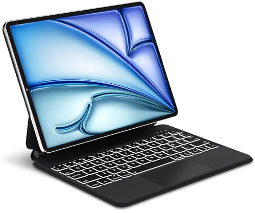 JADEMALL Magic Keyboard para iPad Air 11/Air 5 Air 4 10.9 y iPad Pro 11 Pulgadas, Teclado Bluetooth con Retroiluminado, Magnética Flotante Diseño con Trackpad para iPad Air 10.9 y iPad Pro/Air 11