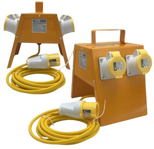 110V Power Box 4-Way Splitter Distribution Site Box 5m Cable with 16 Amp Plug (16A 1.5mm 5m)