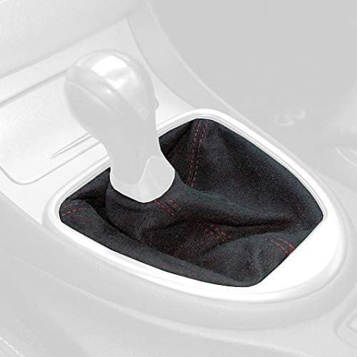 RedlineGoods Schaltsack Manschette kompatibel mit Nissan Skyline 370GT 2008-14. Maßgeschneidert - Nicht universell. Echtes Top Qualitat Italienisches Alcantara. Schwarz mit Blauem Faden