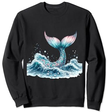 Meerjungfrau Ocean Splash Regenbogen Schwanz Meer Meerjungfrauen Flosse Sweatshirt