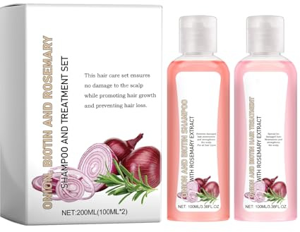 Set De Champú De Cebolla, Biotina Y Romero, Champú De Cebolla Y Biotina Con Extracto De Romero Para Hombres Y Mujeres, Cuidado Del Cabello Seco Y DañAdo (Juego De Champú)