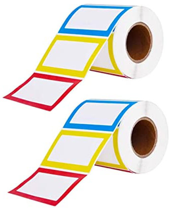 BCOATH 2rollen Namensetiketten Aufkleber Leere Etiketten Mehrzweck-sortieraufkleber Klebeetiketten Tab-aufkleber Blanko-etiketten Schilderaufkleber Bunte Etiketten Für Schule Büro Zuhause
