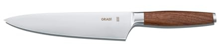 GRAEF. Kochmesser 20 cm KN5053, handgeschliffene Klinge 1.4116er Edelstahl, Echtholzgriff Walnuss