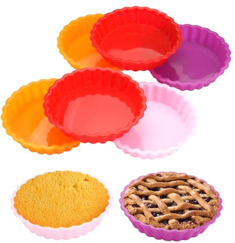 8 Pezzi Stampi In Silicone per Dolci, Stampo per Muffin in Silicone, Stampo Crostata Silicone Pirottini Silicone Stampo per Tartellette per Torte Gelati Cupcake Muffin Budini Crostata (4 Colores)