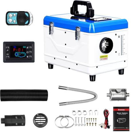 XDOVET 8.3KW Diesel-Heizung, All-in-One tragbare 12V/24V Blue Diesel Air Heater mit Fernbedienung und LCD-Panel für Auto, LKW, Wohnmobil und Innenraumheizung