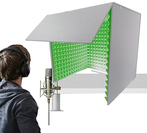 XNXYSMKJ Microphone Isolation Room Box, Desktop Soundproofing Enclosure, Simple Soundproofing Room for Home Studio (Green)