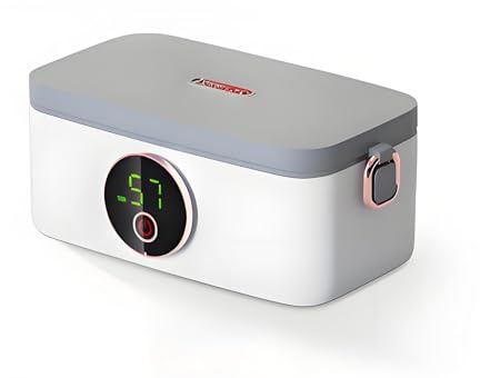 Elektrisk Lunchbox Matvärmare, 1L 16000mAh Uppladdningsbar Sladdlös Uppvärmd Lunchlåda för Kontorsbil