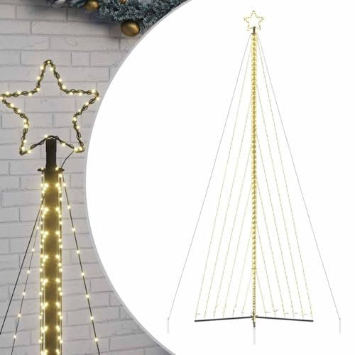 vidaXL LED Weihnachtsbaum, Beleuchtet Tannenbaum 8 Lichteffekte, Christbaum Lichterbaum Innen Außen, Weihnachtsdeko Weihnachtsbeleuchtung, 789 LEDs Warmweiß 476cm