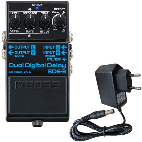 Boss SDE-3 Digital Dual Delay Pedal Effektgerät mit keepdrum 9V Netzteil