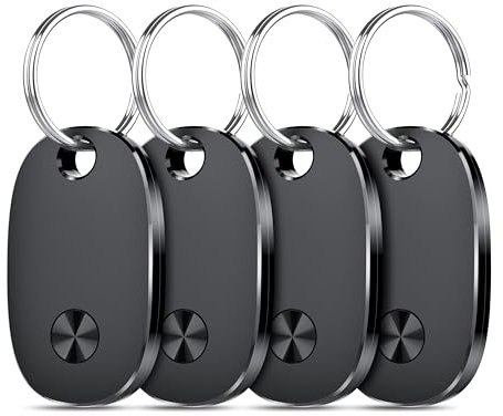 Smart Tracker Tag 4er Pack, Schlüsselfinder KeyFinder Kompatibel mit Apple Wo ist? APP (iOS NUR, Android Not Supported), Bluetooth Key Finder für Gepäck/Taschen/Koffer, Austauschbarer Akku
