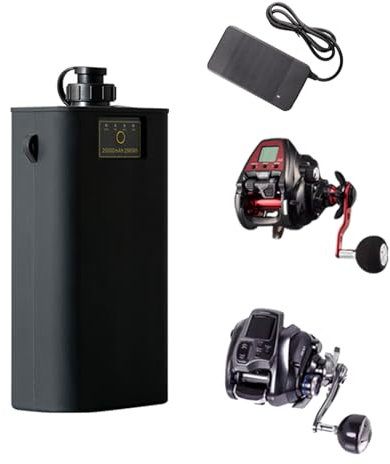 HJGHY Batteria al Litio per verricello Elettrico da 14,8 V, 10000 mAh, 20000 mAh, Batteria al Litio per Mulinello da Pesca da 14,8 V, per mulinelli Power Assist da Pesca in Mare,14.8v 20000mah