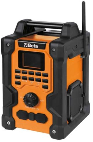 Beta 1989RCB – Radio de chantier 20V, radio numérique DAB/FM, Bluetooth 5.3, IP54, haut-parleurs stéréo 16W, alimentation par batterie ou par câble