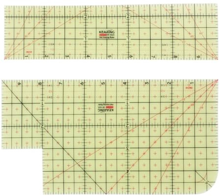 Marsred Bügellineal Hitzebeständig, Universal Bügelhilfe Heißes Lineal für Aufbügeln, Basteln, Messen, Hot Ironing Ruler (zwei pcs)