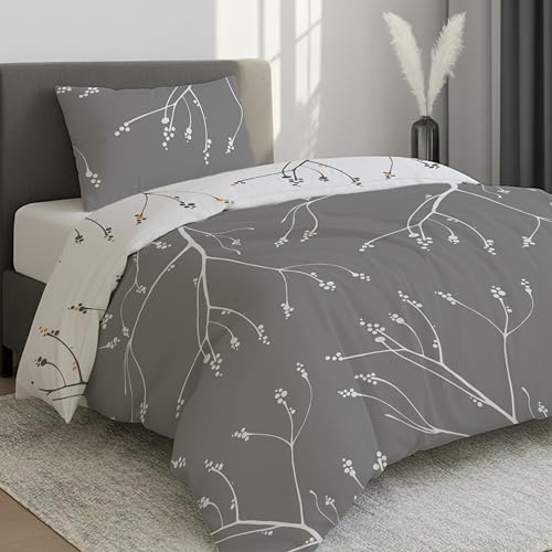 Dreamzie Single Duvet Cover Set - Premium Microfiber Duvet Cover Single (135 x 200 cm) 2 PCs - Ultrasoft Hypoallergenic Reversible Quilt Cover Bedding Set With Zipper Closure