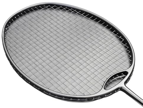 WANGBINGXING Badminton Set Raquetas de bádminton Fibra Carbono Alta tensión 35 Libras con Cuerda, Raqueta Ofensiva Profesional(Full Black)