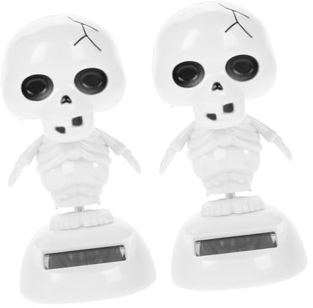 Supvox 2St Solar Wackelfigur Halloween Geist Solarfigur Wackelkopf Skelett Halloween Auto Solar Tanzen Auto Skelett Statue für Wohndekor Dekoration Tanzfigur