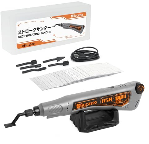 Reciprocating Sander, Variable Speed and USB Charging with LED Light, Pen Sander With 6pcs Sanding Head, Fit for Sanding, Polishing, Finishing, DIY Crafts (Grey)