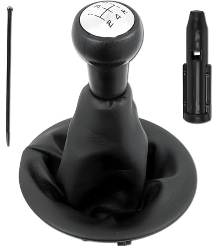 ZAMDOE 5 Speed Manual Gear Shifter Knob for Citroen Berlingo III MK3 [2008-...] for Peugeot Partner [2008-...] Gearbox Stick Shifter Lever Knob with Dust Cover Boot Replace Parts 7591T1 2403FC