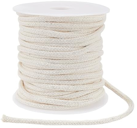 PH PandaHall 29 Iarde Corda Macramè Cotone 4mm Allevato Corda Spessa Artigianale Spago Naturale Cordame per Cucire Tubolare Macramè Artigianale Cucire Lancio Cuscini Maglieria