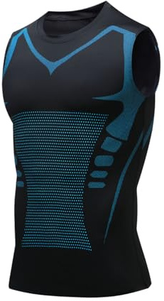 zoocco V Boost V2 Compression Shirt Men, Sleeveless Compression Tank for Fitness, Running, Gym Workouts (Black,TTG)