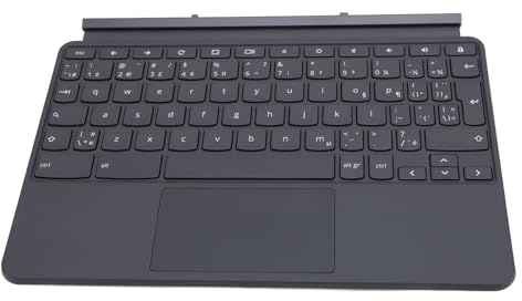Bewinner 10,1-Zoll-Tablet-Tastatur mit Touchpad, QWERTZ-Tastatur aus PU-Leder für Ideapad Duet CT X636F, Dunkelgrau, Nahtlose Integration und Ansprechendes Design