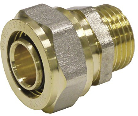 Pipetec Schraubfitting Übergang 20x2 mm 1/2 Aussengewinde für Mehrschicht-Verbundrohr, DVGW, UBA-konform, bis max.100°C