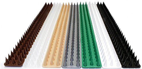 Pinchos Antipalomas COLOR MARRÓN Antigatos intrusos, aves de Polipropileno plástico antiUV CAJA DE 6 UNDS cada ud mide 50cm, 3m en total Con orificios para tornillos o fijación adhesivo exterior