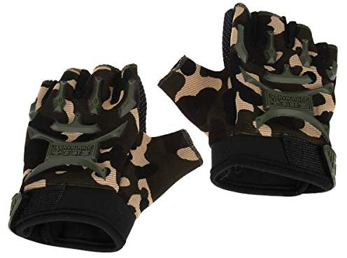 LIOOBO Fahrradhandschuhe Kids Sports Half Finger Bergsteigen Handschuhe für Kinder Outdoor Army Green 1Paar