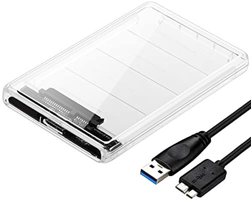 YiYunTE Carcasa Disco Duro 2.5 USB 3.0 Caja Disco Duro Externo Transparante Carcasa HDD SSD SATA I II III 2.5 Caja HDD SSD SATA 7 9.5mm con UASP Carcasa Disco Duro Externo para Windows Linux Mac OS