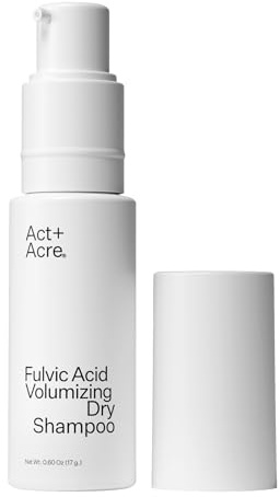 Act+Acre Plant-Based Fulvic Acid Volumizing Dry Shampoo - Natural and Unscented Powder Spray with Fulvic Acid and Rice Refresh Oily Hair and Restore Volume - For All Hair Types (Non-Aerosol)